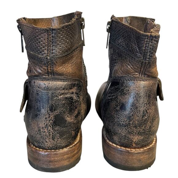 Bed Stu Women’s Sz 6 Black Lux Leather Round Toe Becca Side Zip Ankle Boot - Picture 10 of 12